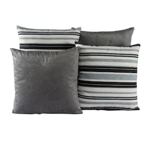 Kit 4 Almofadas Jacquard Decorativas 40X40 Cinza - 006