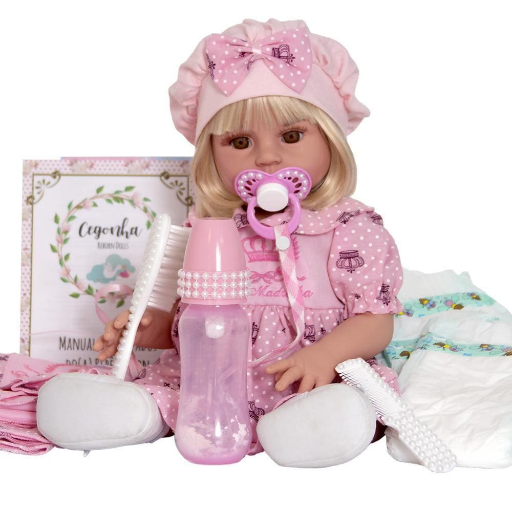 Roupa Para Boneca Bebe Reborn Coelho Com Bolinha Rosa - Shiny Toys