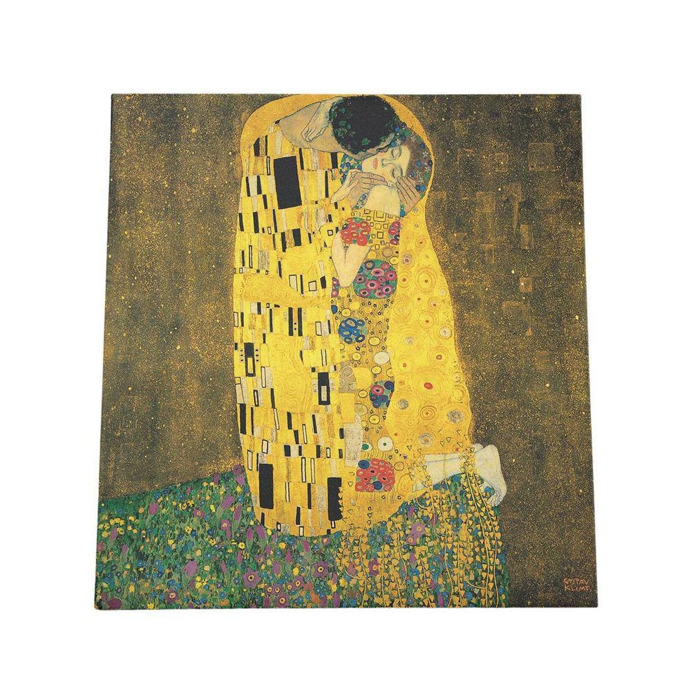 Quadro O Beijo Gustav Klimt Canvas Arte Decorativo 80X80Cm