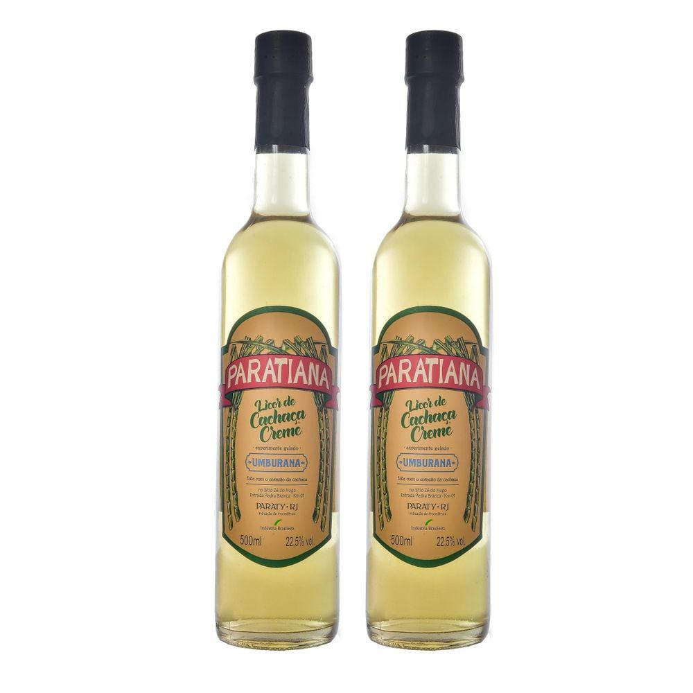 Kit 2 Licor De Cachaça Creme Umburana Paratiense 500 Ml