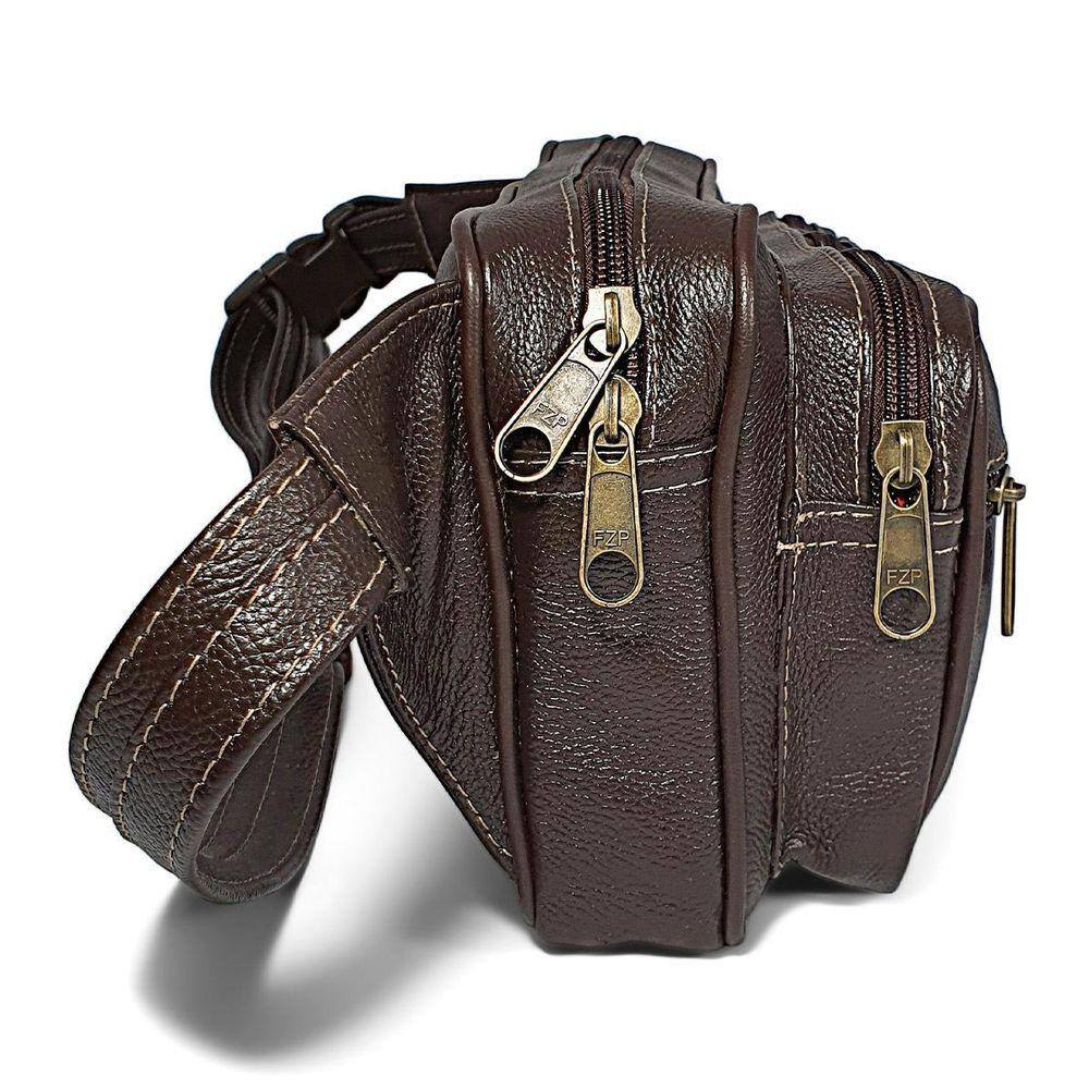 Pochete Extra Grande Masculina De Couro Espaçosa Resistente