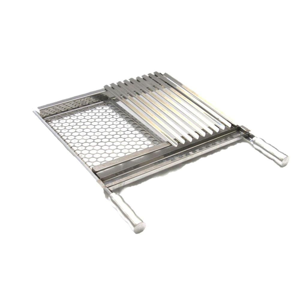 Grelha Em Inox Mista Moeda E Argentina Churrasco 50Cm Larg