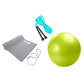 Kit Ginástica Com Bola 55Cm, Corda E Tapete Belfix