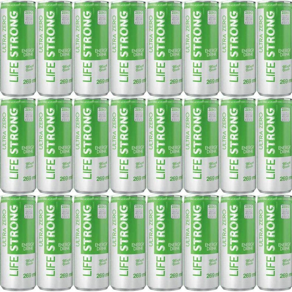 Energético Life Strong Energy Drink 24 Unidades Maça Verde
