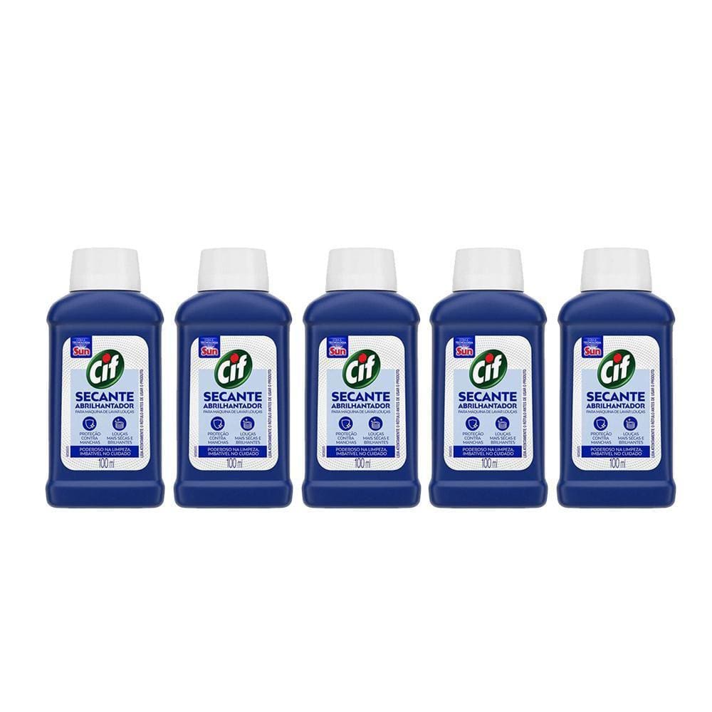 Cif Secante Abrilhantador Para Lava Louças 100Ml Kit 5