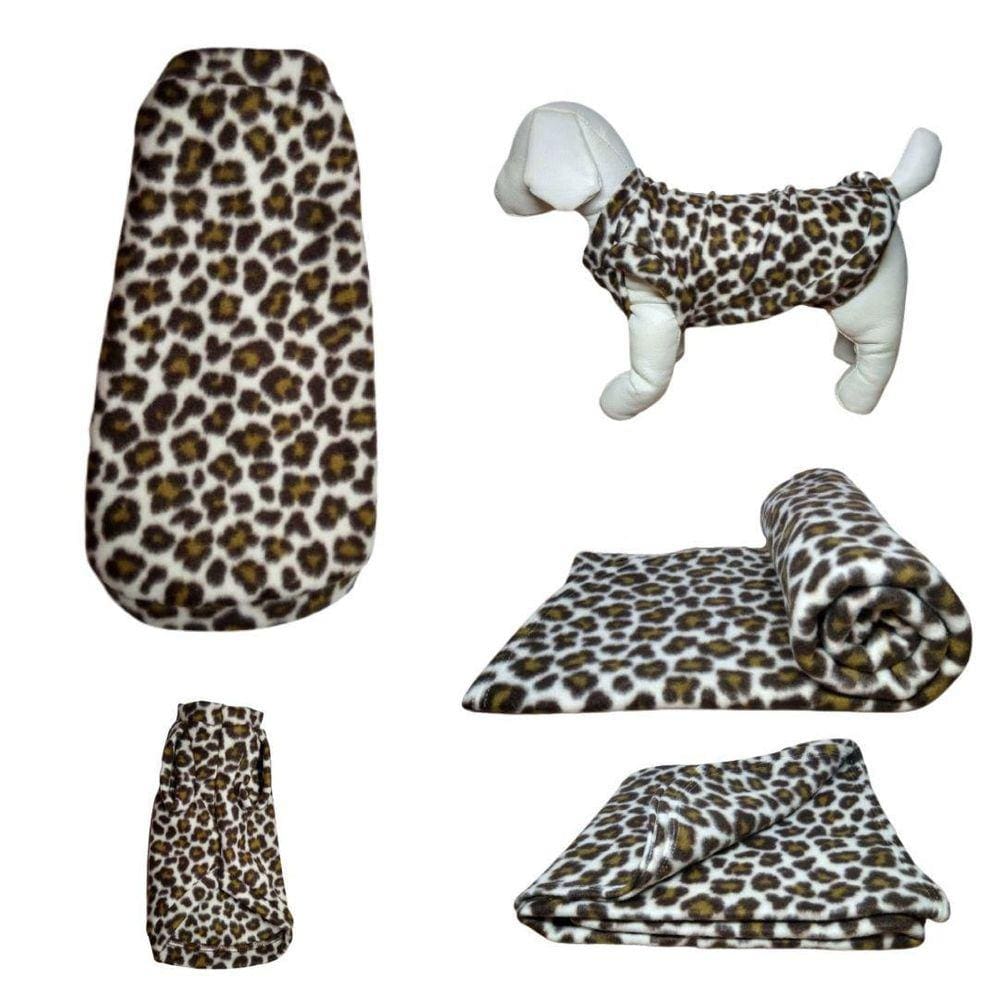 Kit Roupa E Manta Soft Para Cães - Onça Eg