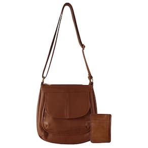 Kit Bolsa E Porta Cartões Topgrife Couro Caramelo