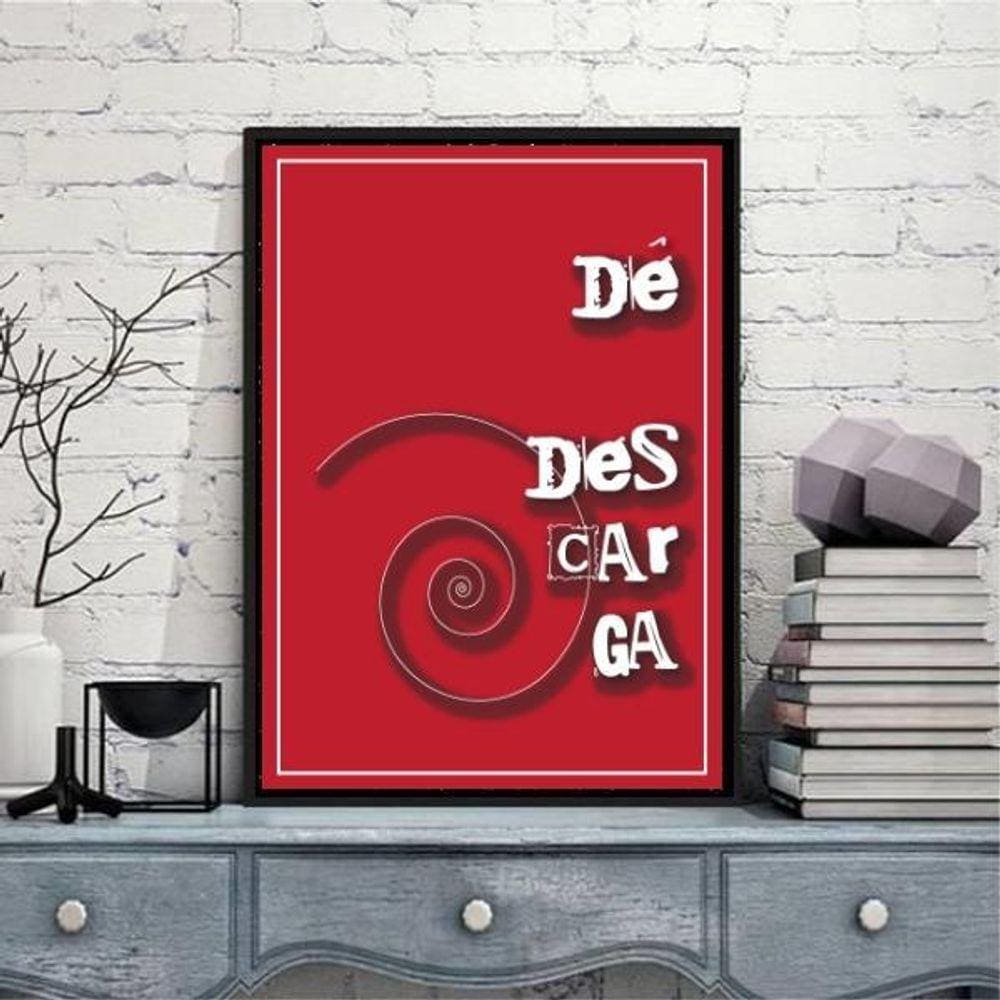 Quadro Banheiro Dê Descarga 33X24Cm Vidro Preta