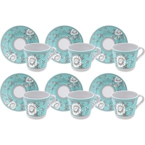 Conjunto De Chá Tramontina Porcelana Helen 185Ml 12 Pç