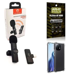 Capinha Case Mi 11 + Microfone Bluetooth + Película 3D