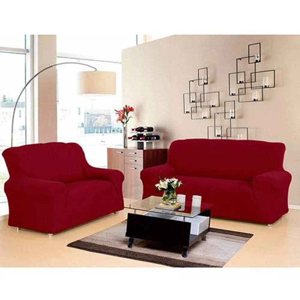 Capa Para Sofá 2 E 3 Lugares De Malha New City Vermelho