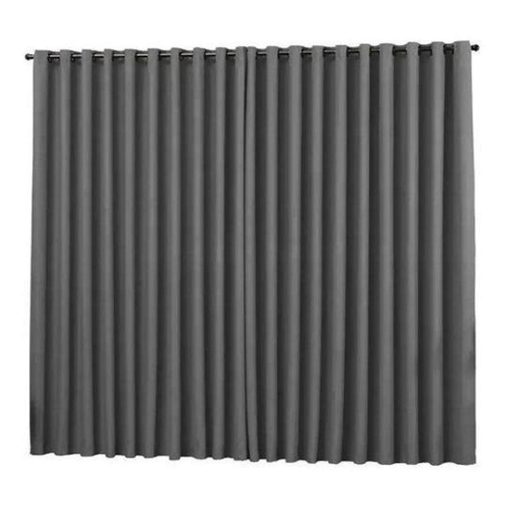 Cortina Para Sala Em Tecido Semi Blackout Cinza 5,00X2,80