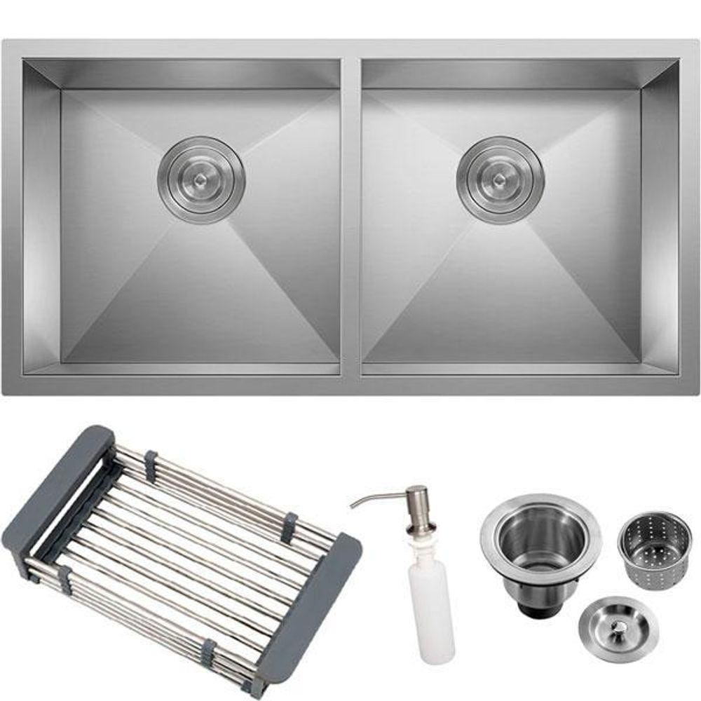 Cuba Inox 304 Quadrada Gourmet Plana Cozinha 88X40 Lixeira E