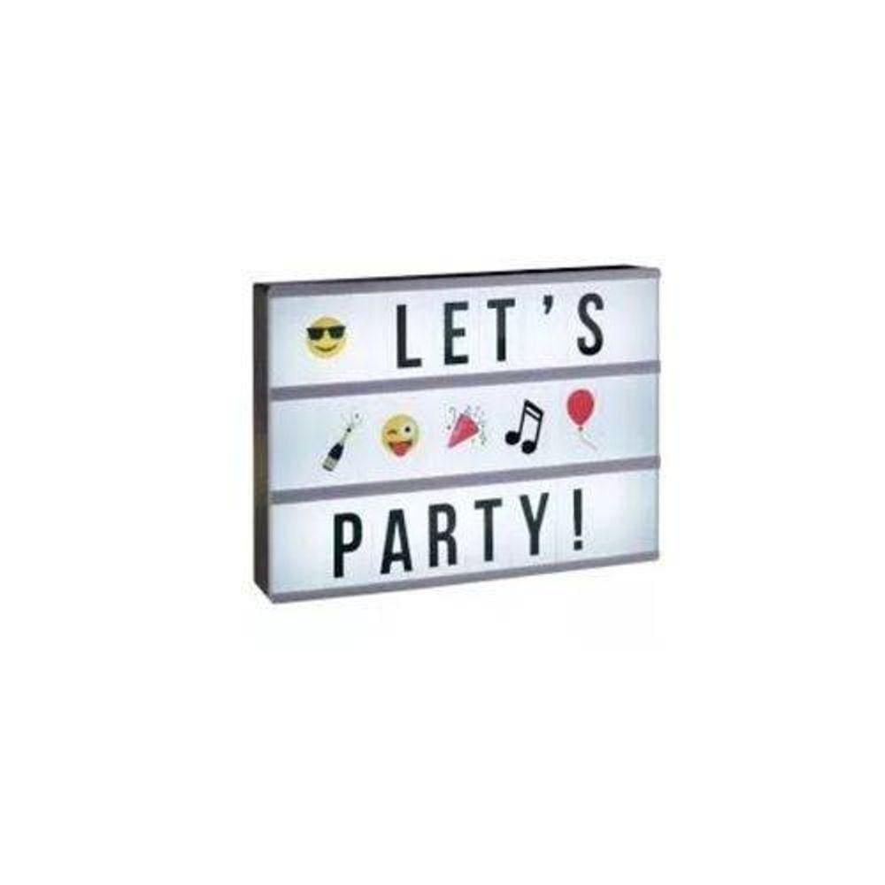 Letreiro Led A4 Light Box 112 Letras Emoji Coloridos