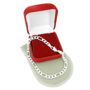 Pulseira Masculina 21Cm 6Mm Largura Folheada Prata Pl204