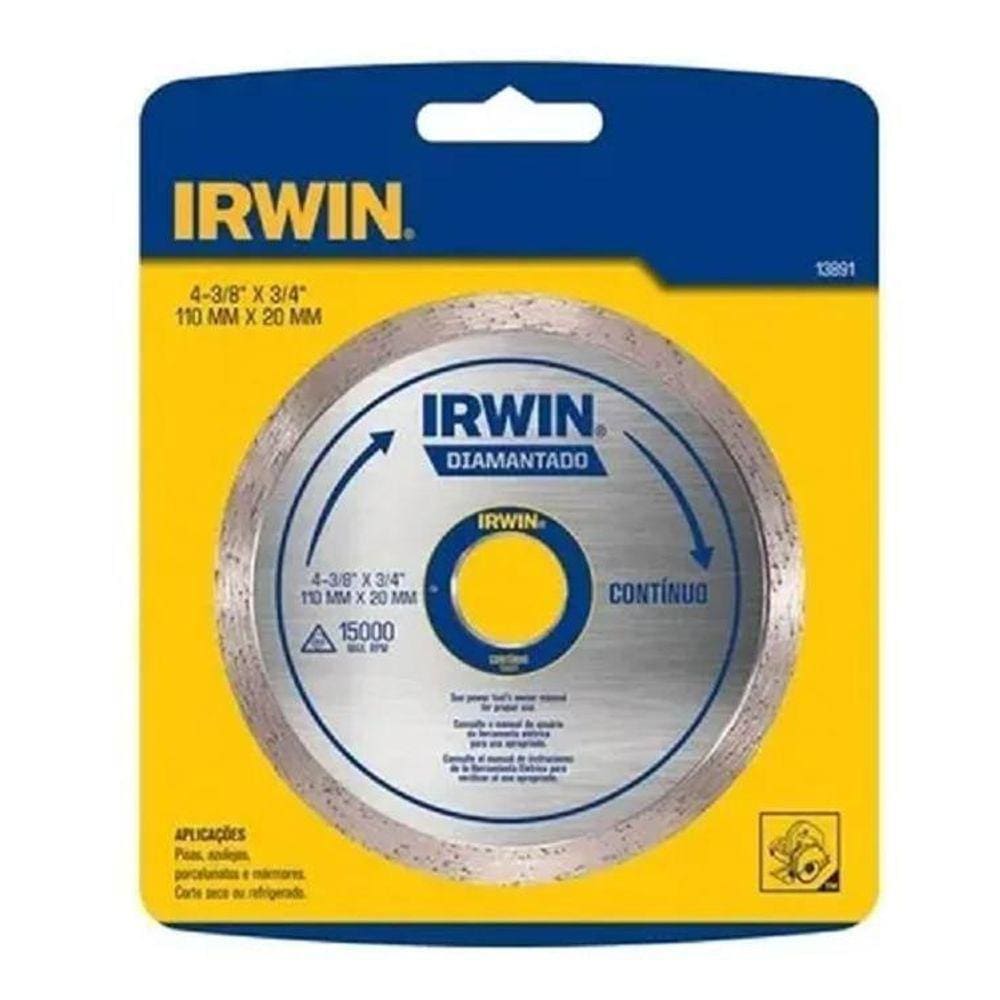 5Un Disco Diamantado Porcelanato Contínuo 4.3/8 110Mm Irwin