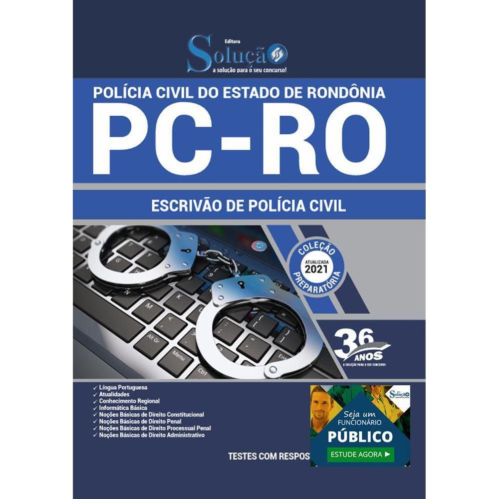Apostila Escrivão De Polícia De Rondônia - Concurso Pc Ro