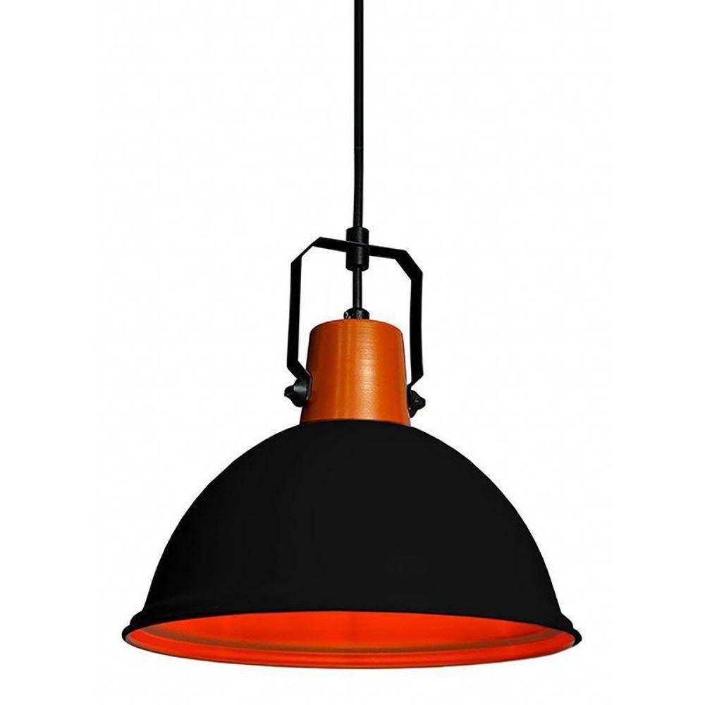 Pendente Factory P 1Xe27 Preto Fosco