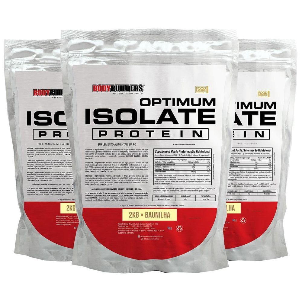 Kit 3X Optimum Isolate Whey Protein 2Kg
