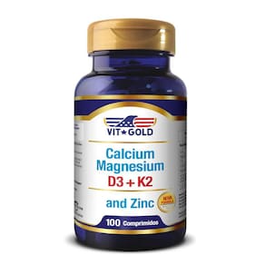 Suplemento Cálcio Magnésio + Vitamina D3 E K2 100 Cápsulas