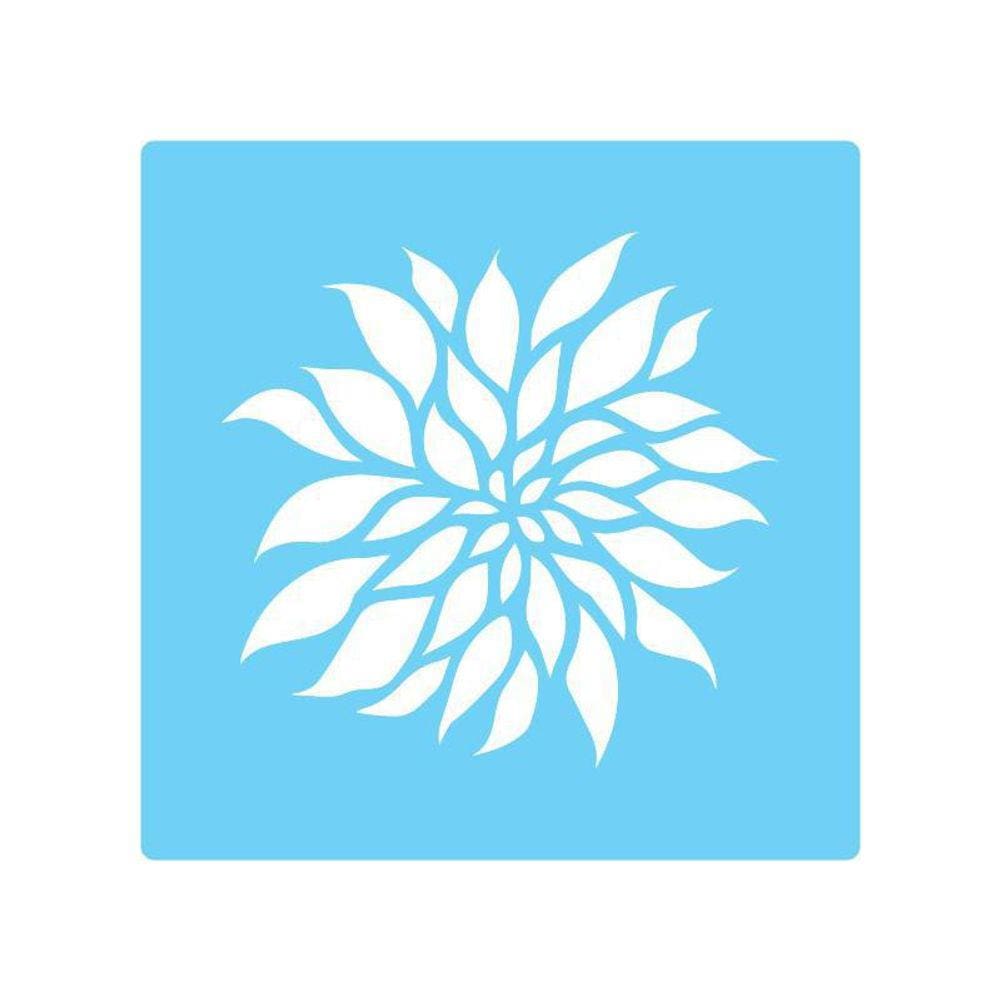 Stencil De Parede Tamako Flor - 55 X 55Cm - Ref 273