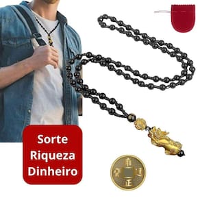 Colar Riqueza Feng Shui Pixiu Amuleto Sorte Prosperidade