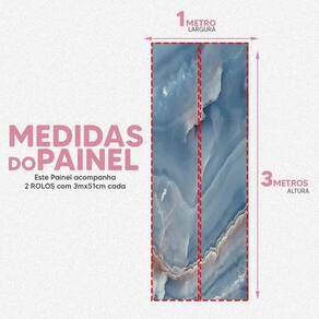Papel De Parede Painel 3D Mármore Azul Escuro Viníl 1M
