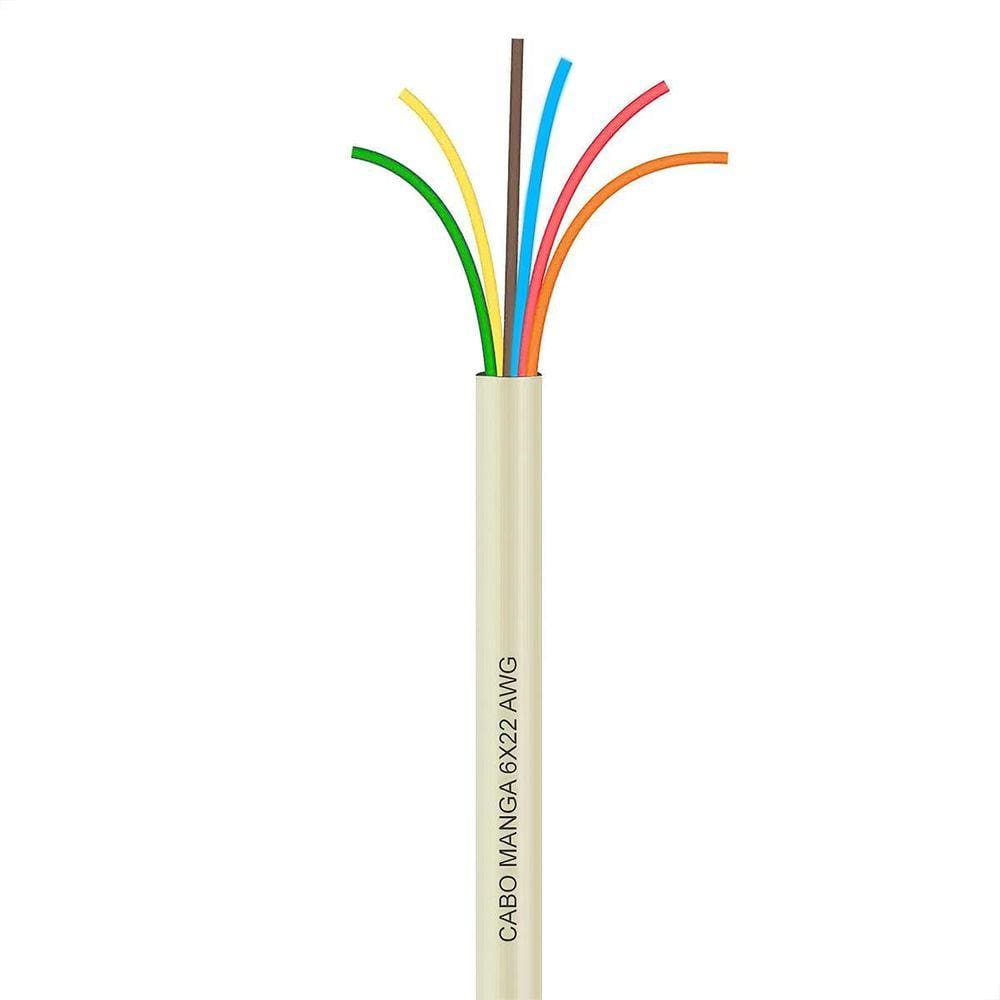 Cabo Manga 6X22 Awg - Sem Blindagem Bege - 30 Metros