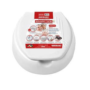 Assento De Vaso Elevado 7,5 Com Tampa Pra Idosos/Deficiente