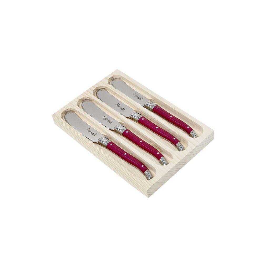 Conjunto De 4 Facas Manteiga Laguiole La Tour Luxo Bordeaux