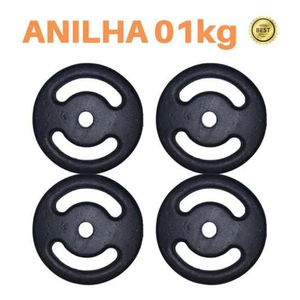 Kit 4 X Anilhas Super Premium De 1Kg Ferro Pintada