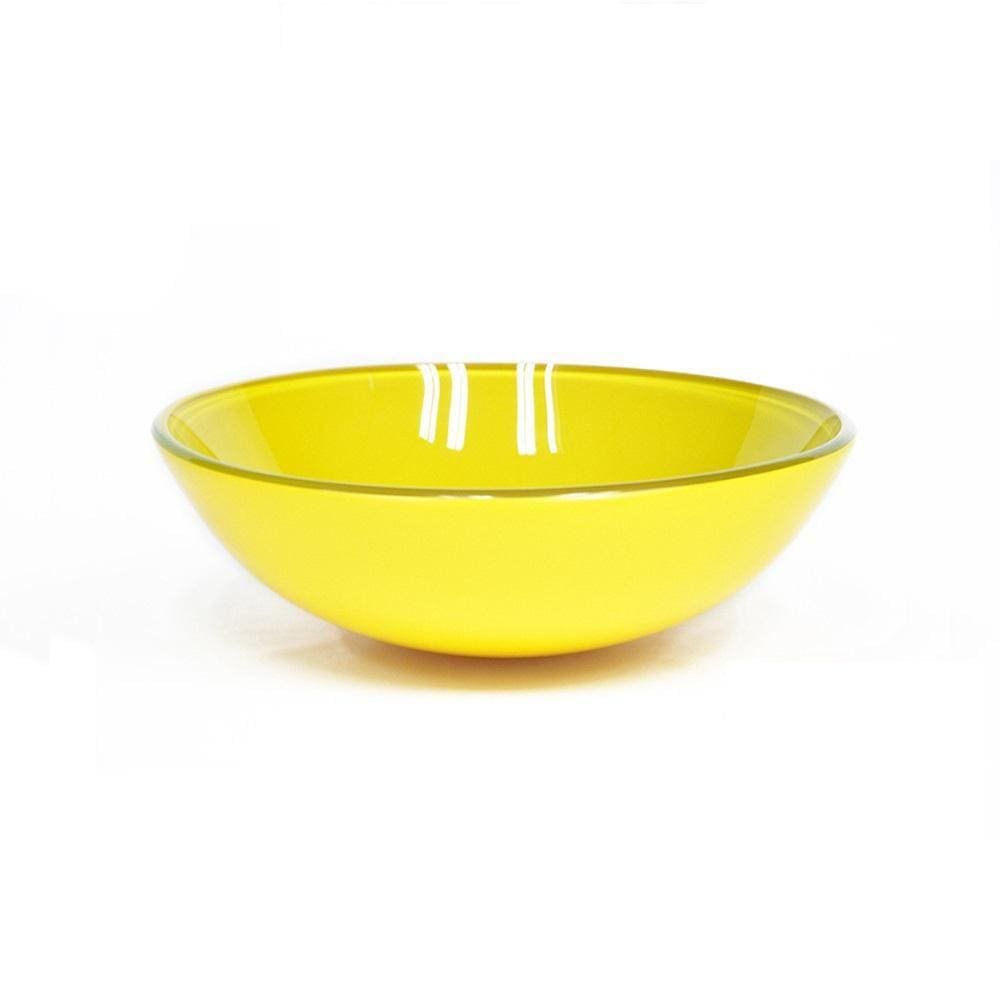 Cuba De Vidro Redonda 31Cm Amarela