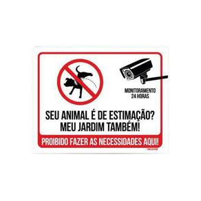 Kit 10 Placas Animal Estimação Jardim Proibido Fazer Coco