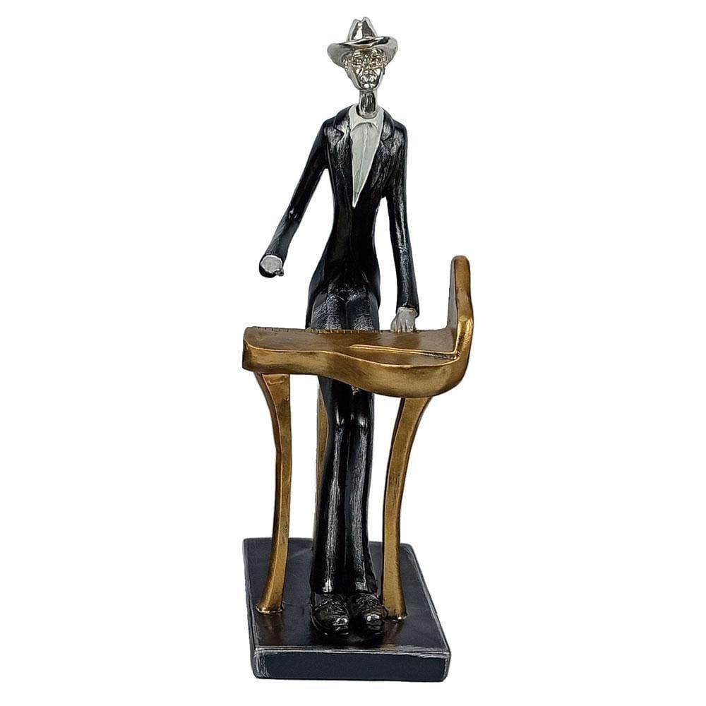 Escultura De Musico Em Resina Piano