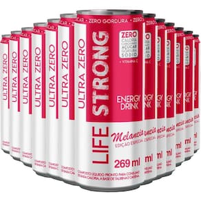 Energético Life Strong Energy Drink 12 Unidades Melancia