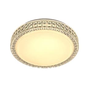 Plafon Led Sagitta Redondo Efeito Cristal 12W Branco Quente
