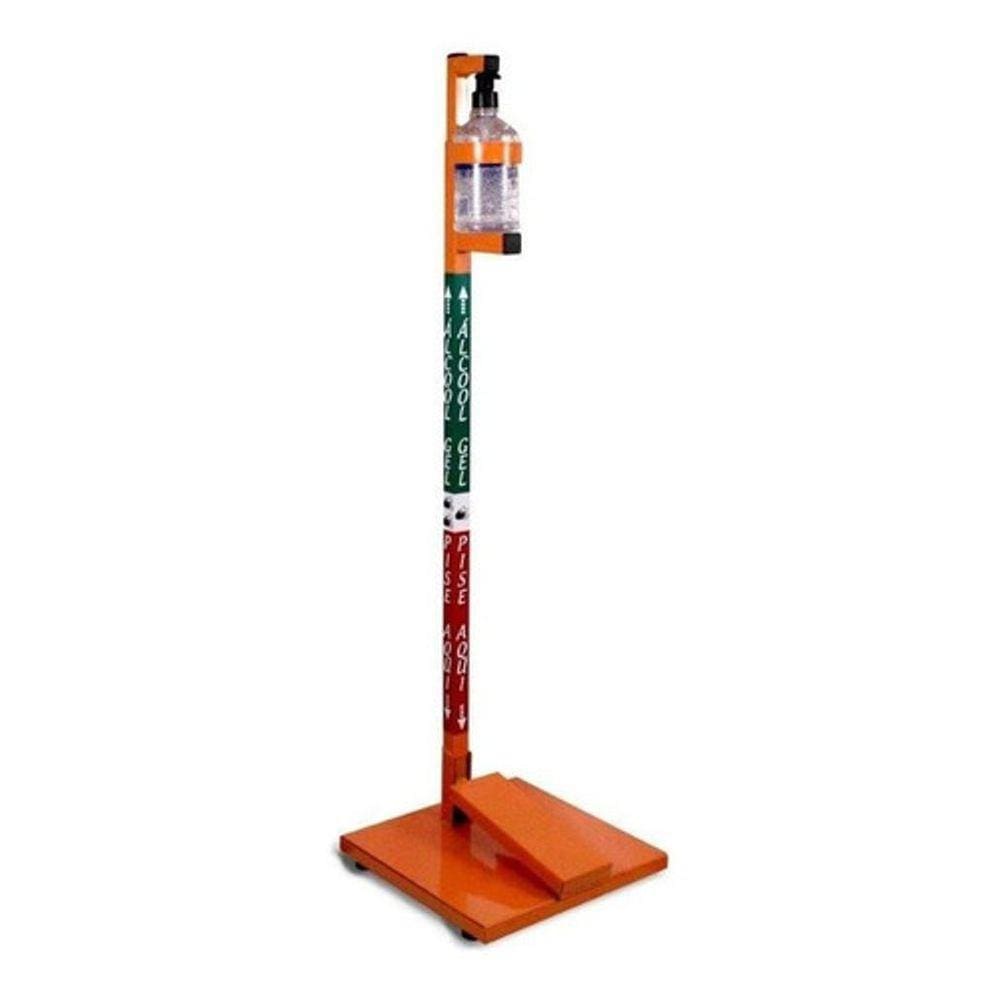 Suporte Em Aço Para Álcool Gel Com Pedal Laranja