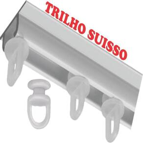 Cortina Dinamo 3 Metros Sala Quarto Trilho Suisso - Cinza