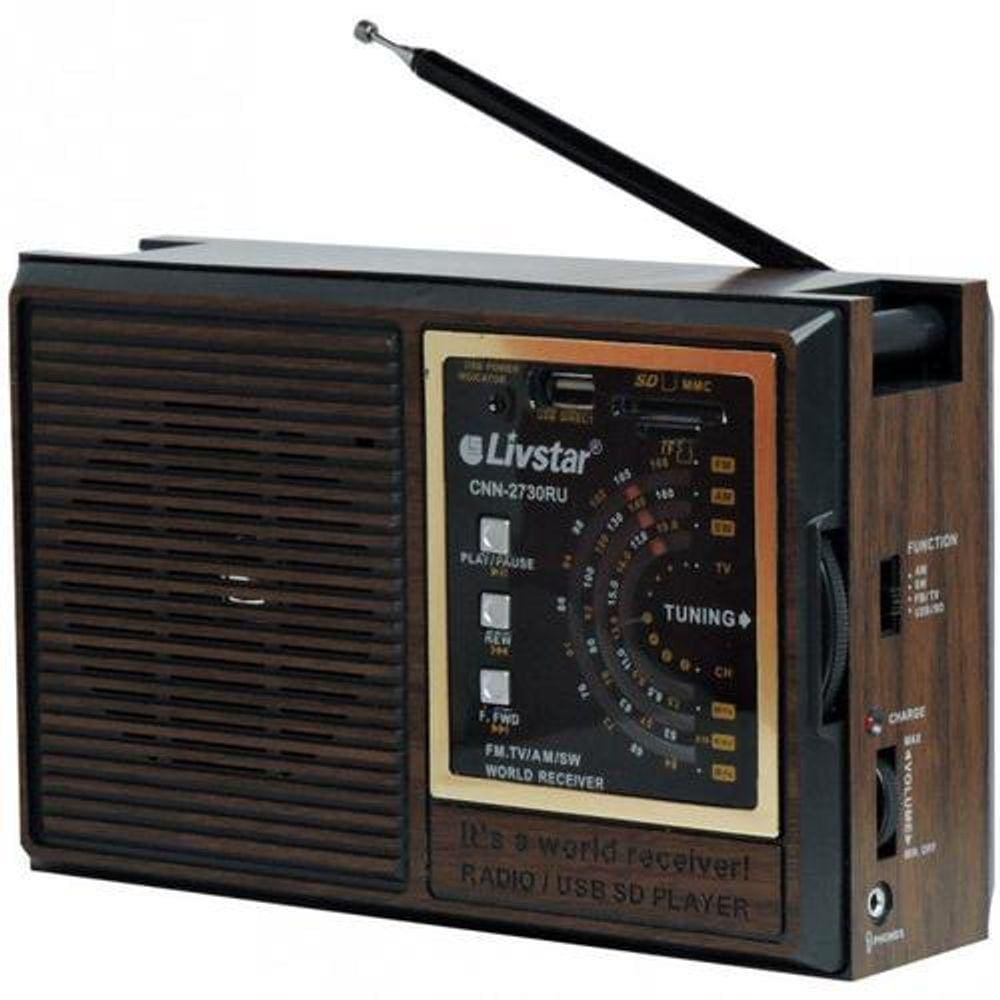 Rádio Livistar Portátil Recarregável Am Fm - Cnn-2730Ru