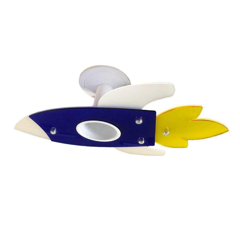 Lustre Plafon Infantil Foguete - Quarto Menino Criança Kid