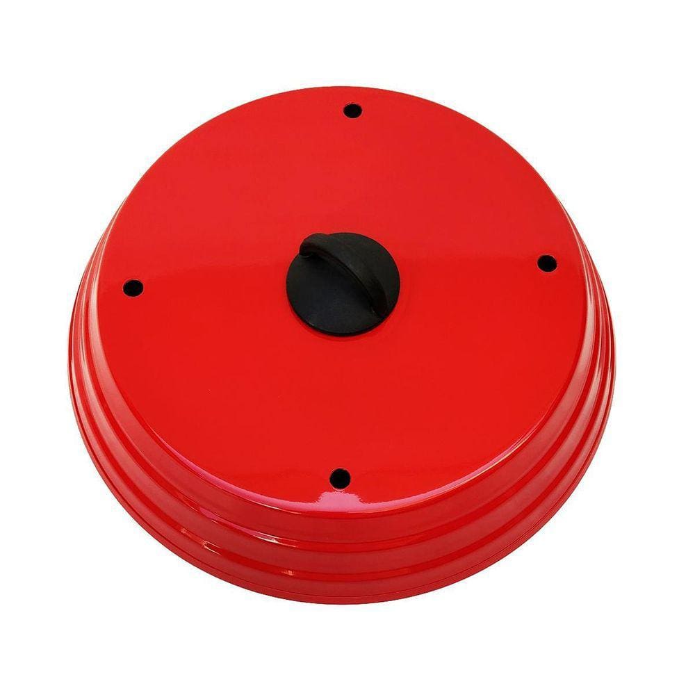 Tampa Abafador Pizza Churrasqueira Assar Alumínio Vermelho
