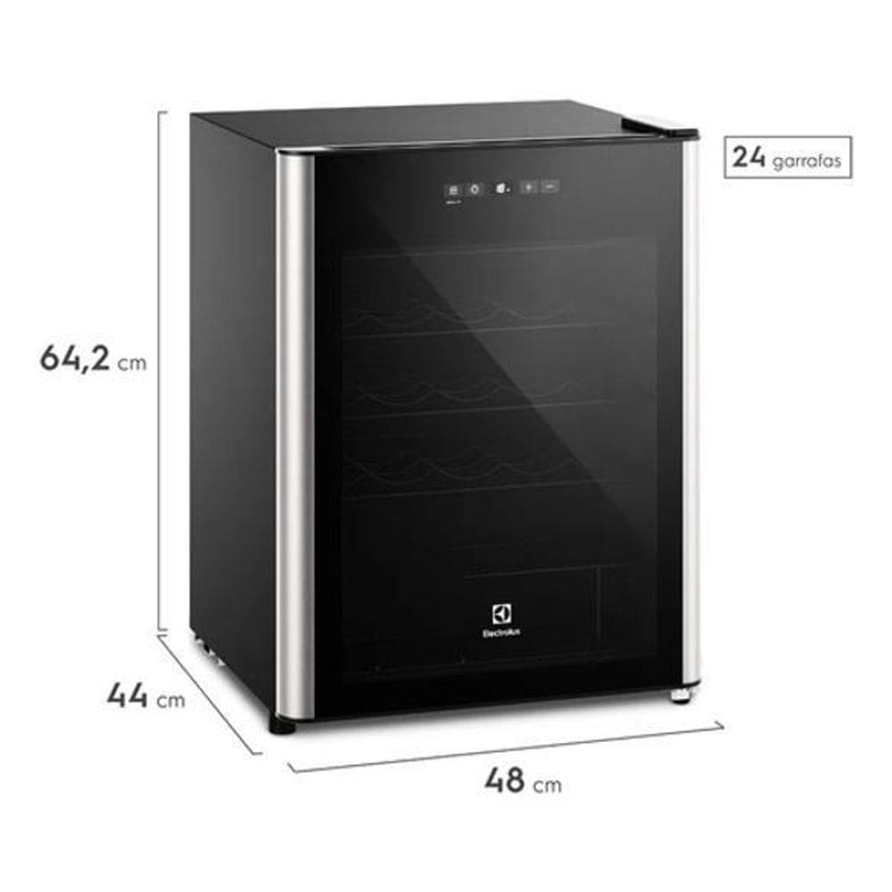 Adega 24 Garrafas Led 64X48X44Cm 5ºc A 18ºc - Electrolux