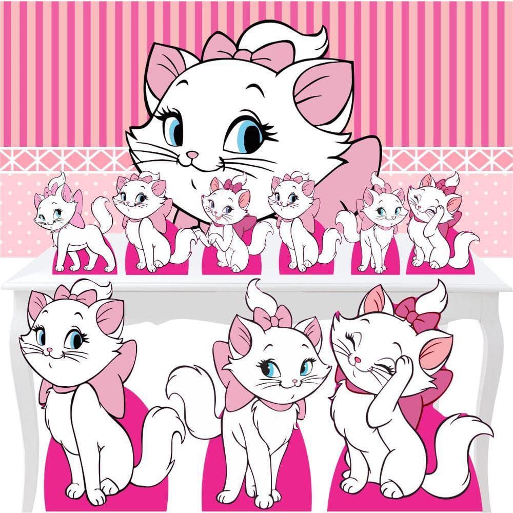 Linda imagem Gatinha Marie com contorno rosa png