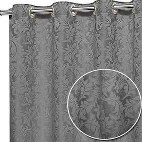 Cortina Sala Semi Blackout Tecido Jacquard Cinza 2,00X1,70