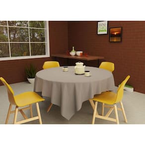 Toalha De Mesa Cinza Redonda 8 Lugares Oxford 1,80 Diâmetro
