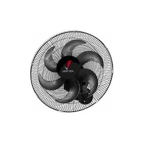 Ventilador De Parede Oscilante 5Ocm Ventura Preto Grade Aço