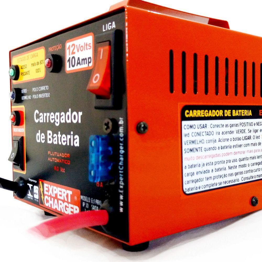 Carregador Bateria 12 volts 10A Inteligente com Reativador