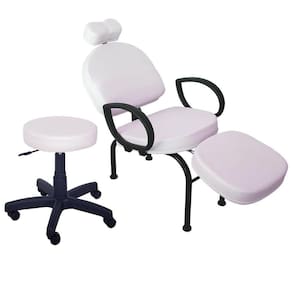 Cadeira Conforty + Mocho Maquiagem Cílios Sobrancelha Branco