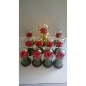 A Bela E A Fera Luminária Cúpula Com Rosa Dentro Bivolt
