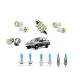Kit Lâmpadas Led + Farol Fiat Strada Palio Siena 2001 A 2004